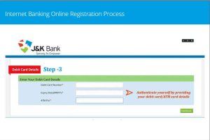 JK bank registration netbanking